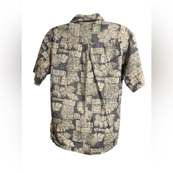 Cooke Street Honolulu Men's Blue and White Hawaiian Aloha Shirt Cotton - Picture 4 of 4